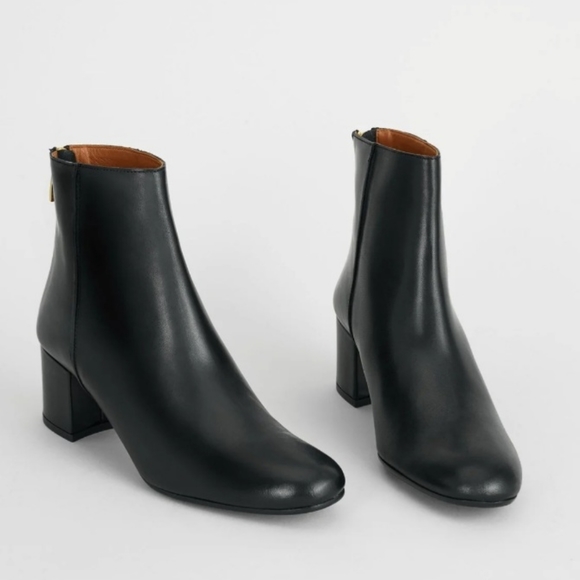 ATP Atelier Mei Black Leather Zip Ankle Boot Size 37 6.5 - Picture 1 of 16
